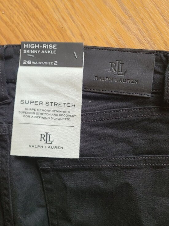 NEW NWT! RALPH LAUREN SEQUIN BEADED HIGH-RISE SKINNY ANKLE JEANS STRETCH sz 26 - Picture 7 of 8